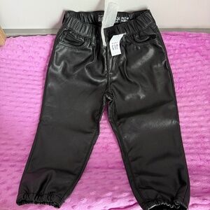 Toddler Girls Faux Leather Pants and Jacket
